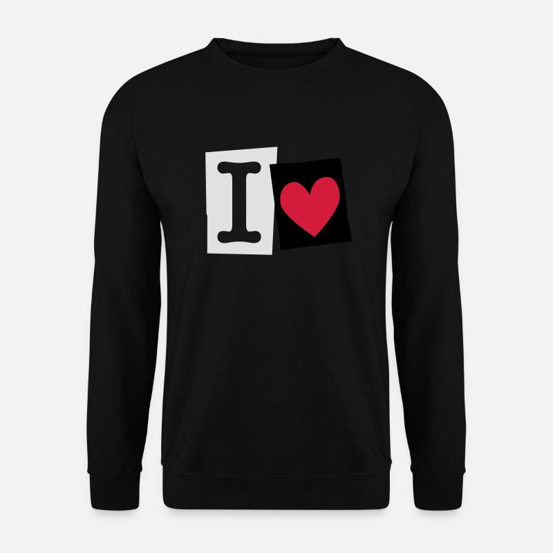 I Love (cutter font) - Unisex Pullover - Schwarz