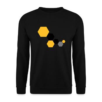 Waben 6 - Unisex Pullover - Schwarz - Vorne - Alina (178cm) & Michal (187cm)