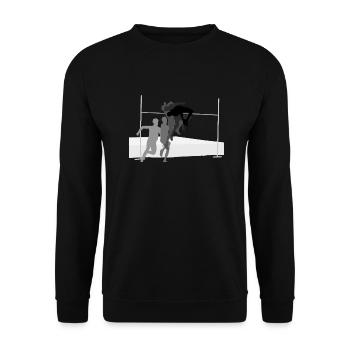 Hochsprung - Unisex Pullover - Schwarz - Vorne - Alina (178cm) & Michal (187cm)