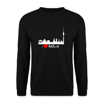 I love Berlin - Unisex Sweatshirt - black - Front - Alina (178cm) & Michal (187cm)