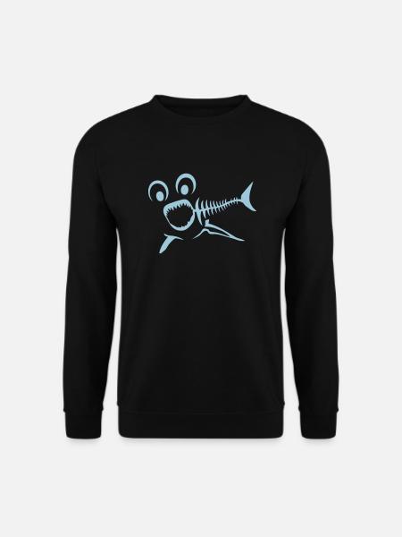 Fisch Fisch Knochenkamm Fischgräte Erfor - Unisex Pullover - Schwarz