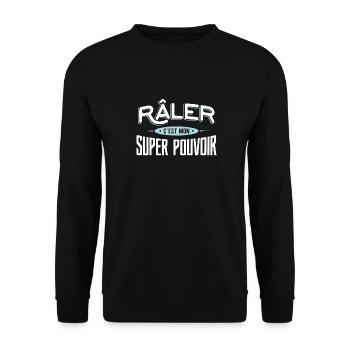 Râler super pouvoir drole - Sweat-shirt Unisexe - noir - Devant - Alina (178cm) & Michal (187cm)