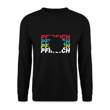 Pfirsich - Unisex Pullover - Schwarz - Vorne - Alina (178cm) & Michal (187cm)