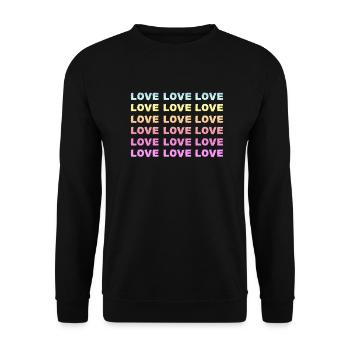 Liebe Liebe Liebe - Unisex Pullover - Schwarz - Vorne - Alina (178cm) & Michal (187cm)