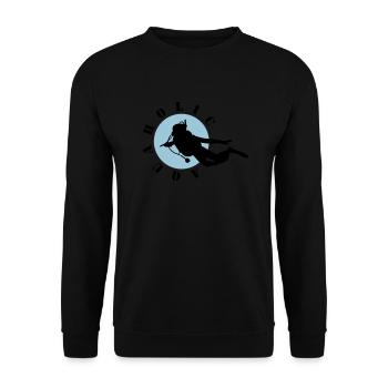 Diving: Aquaholic - Unisex Pullover - Schwarz - Vorne - Alina (178cm) & Michal (187cm)