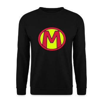 Super, Superheld, Superheldin, Hero, M - Unisex Pullover - Schwarz - Vorne - Alina (178cm) & Michal (187cm)