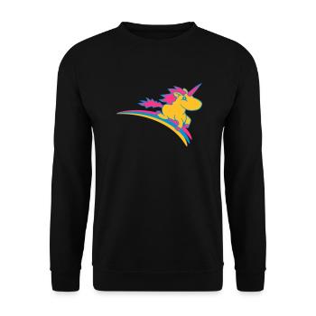 regenbogen einhorn pink mädchen süßes niedliches k - Unisex Pullover - Schwarz - Vorne - Alina (178cm) & Michal (187cm)