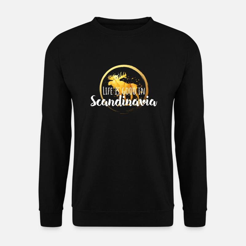 Cooler Elch Schweden - Unisex Pullover - Schwarz