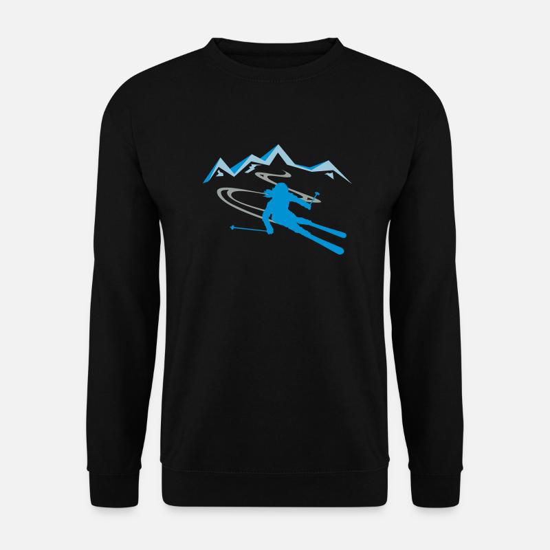 Skifahrerin Berge - Unisex Pullover - Schwarz