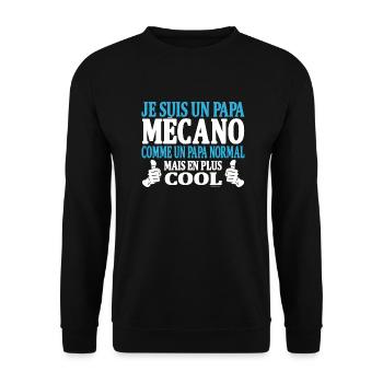 Je suis un papa mécano - Sweat-shirt Unisexe - noir - Devant - Alina (178cm) & Michal (187cm)