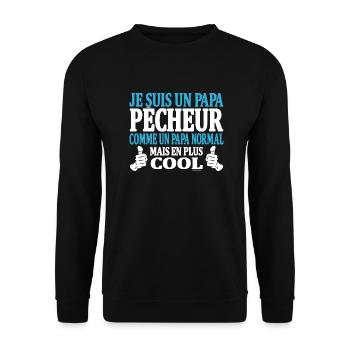 Je suis un papa pêcheur - Sweat-shirt Unisexe - noir - Devant - Alina (178cm) & Michal (187cm)