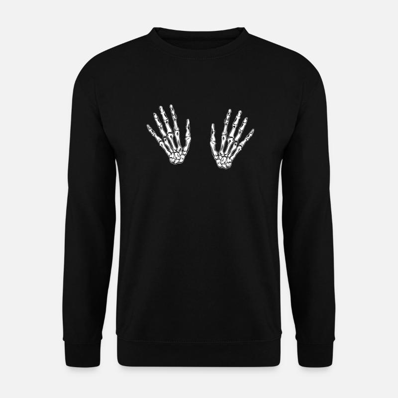 Hände Hand Handabdruck Finger Skelett Knochen - Unisex Pullover - Schwarz