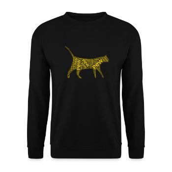 Pew Pew Madafakas Schrift Silhouette Katze - Unisex Pullover - Schwarz - Vorne - Alina (178cm) & Michal (187cm)