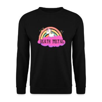 Death Metal Unicorn - Unisex Sweatshirt - black - Front - Alina (178cm) & Michal (187cm)