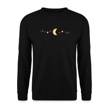 Moon and star patterned design - Unisex Sweatshirt - black - Front - Alina (178cm) & Michal (187cm)