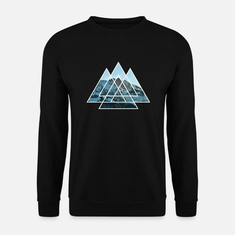 Dreieck Berge - Unisex Pullover - Schwarz