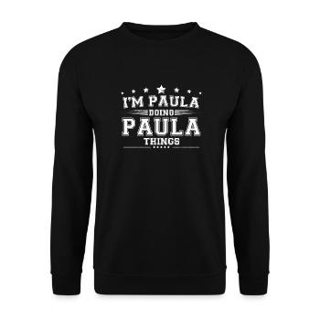 Paula - Sweat-shirt Unisexe - noir - Devant - Alina (178cm) & Michal (187cm)