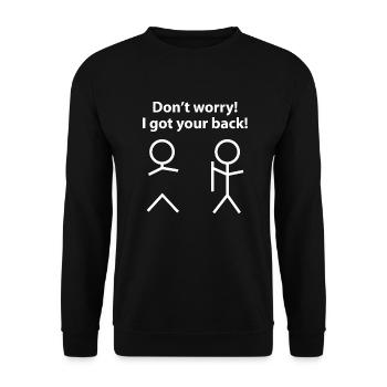 Ne vous inquiétez pas! J’ai eu votre dos! - Sweat-shirt Unisexe - noir - Devant - Alina (178cm) & Michal (187cm)