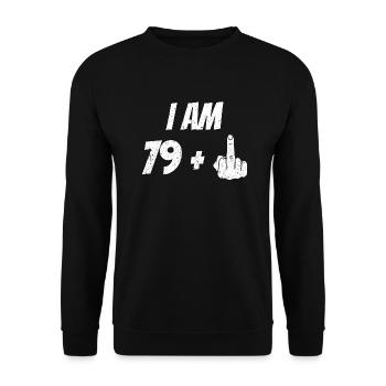 80. Geburtstag 80 Jahre Geburtstagsgeschenk lustig - Unisex Pullover - Schwarz - Vorne - Alina (178cm) & Michal (187cm)