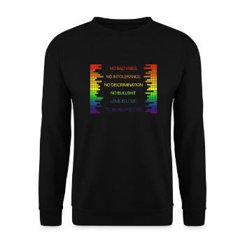 Love is Love - To be Respected - LGBT - Unisex Pullover - Schwarz - Vorne - Alina (178cm) & Michal (187cm)