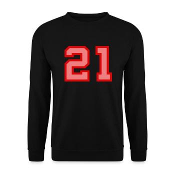 Cool Retro Retrostyle Jersey Number Back Number - Unisex Sweatshirt - black - Front - Alina (178cm) & Michal (187cm)