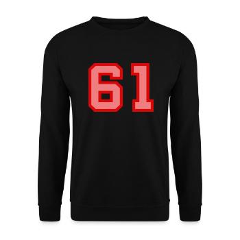 Cool Retro Retrostyle Jersey Number Back Number - Unisex Sweatshirt - black - Front - Alina (178cm) & Michal (187cm)
