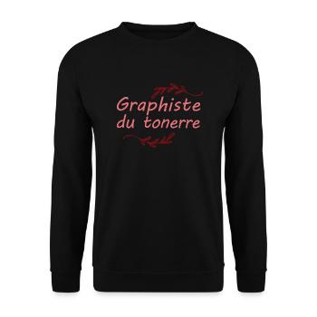 Tshirt homme Graphiste du tonerre - Sweat-shirt Unisexe - noir - Devant - Alina (178cm) & Michal (187cm)