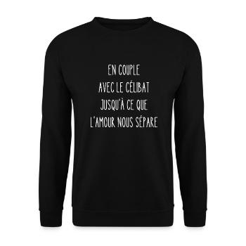 en couple avec le célibat - Sweat-shirt Unisexe - noir - Devant - Alina (178cm) & Michal (187cm)
