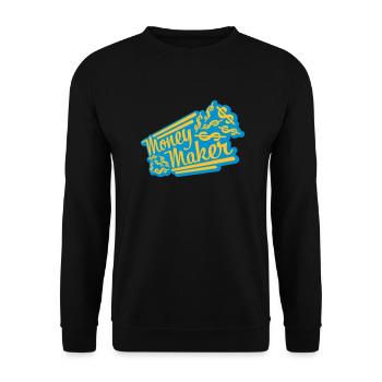 Money Maker Selfmade Dollar - Unisex Sweatshirt - black - Front - Alina (178cm) & Michal (187cm)