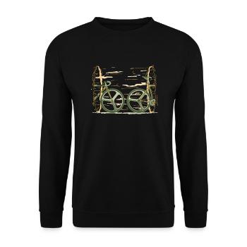 Fahrrad Portal schwarzes Loch - Unisex Pullover - Schwarz - Vorne - Alina (178cm) & Michal (187cm)