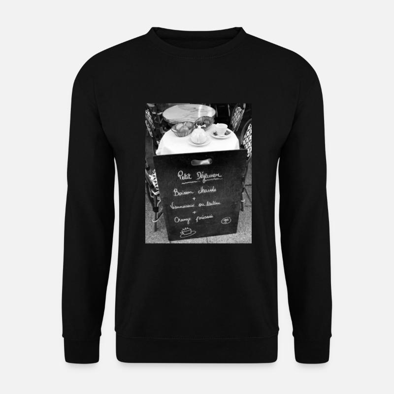 Foto: Pariser Frühstück - Unisex Pullover - Schwarz