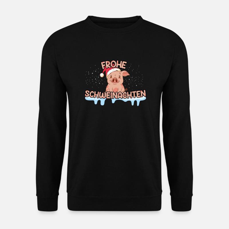Weihnachten Geschenke Schwein Design - Unisex Pullover - Schwarz
