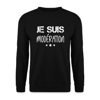 Je suis moderation - Sweat-shirt Unisexe - noir - Devant - Alina (178cm) & Michal (187cm)