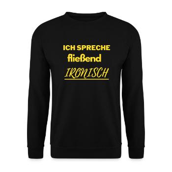Fließend ironisch - Unisex Pullover - Schwarz - Vorne - Alina (178cm) & Michal (187cm)