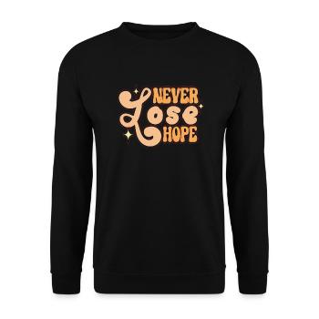 2023 BEST QUOTES Never lose hope - Unisex Sweatshirt - black - Front - Alina (178cm) & Michal (187cm)