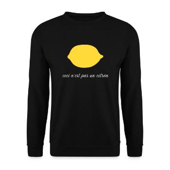 Ceci n'est pas un citron - humour - Sweat-shirt Unisexe - noir - Devant - Alina (178cm) & Michal (187cm)