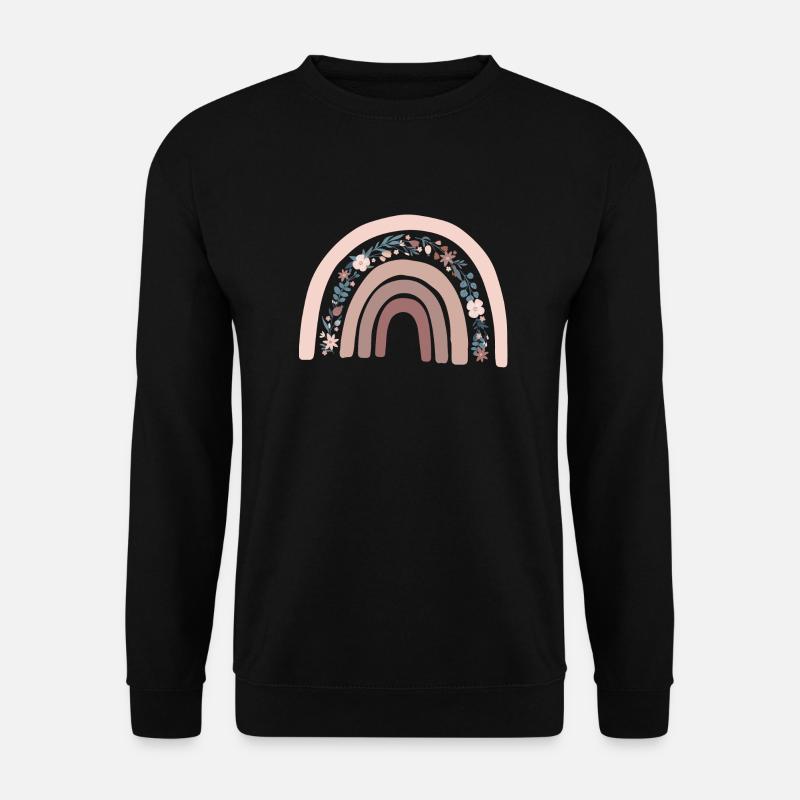 Regenbogen Floral - Unisex Pullover - Schwarz