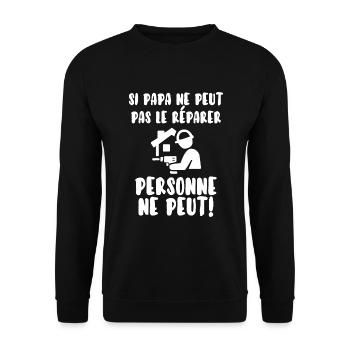 Papa bricoleur - Sweat-shirt Unisexe - noir - Devant - Alina (178cm) & Michal (187cm)