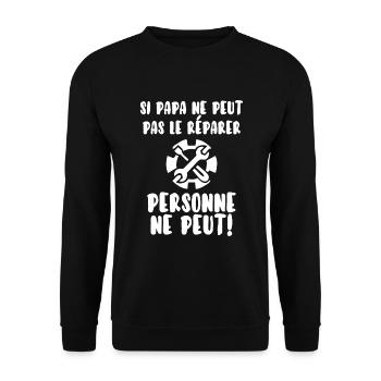Papa bricoleur - Sweat-shirt Unisexe - noir - Devant - Alina (178cm) & Michal (187cm)