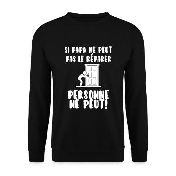 Papa bricoleur - Sweat-shirt Unisexe - noir - Devant - Alina (178cm) & Michal (187cm)