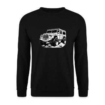 Offraod SUV motif - Unisex Sweatshirt - black - Front - Alina (178cm) & Michal (187cm)