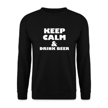 Funny Beer Saying Gift Idea Party - Unisex Sweatshirt - black - Front - Alina (178cm) & Michal (187cm)