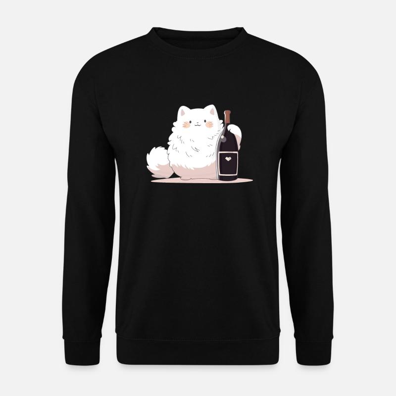 Wine Kitty - Unisex Pullover - Schwarz
