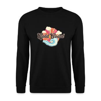 Gold Coast Australia Retro Beach - Unisex Sweatshirt - black - Front - Alina (178cm) & Michal (187cm)