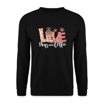 Boxer Dog Coffee Lover Dog Mom Valentines Day - Unisex Sweatshirt - black - Front - Alina (178cm) & Michal (187cm)
