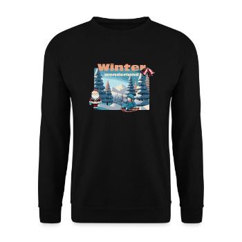 winter wonderland - Unisex Pullover - Schwarz - Vorne - Alina (178cm) & Michal (187cm)