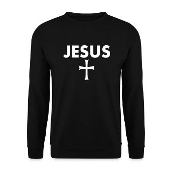 Croix de Jésus - Sweat-shirt Unisexe - noir - Devant - Alina (178cm) & Michal (187cm)