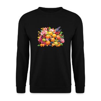 Fruits and flowers - Unisex Sweatshirt - black - Front - Alina (178cm) & Michal (187cm)