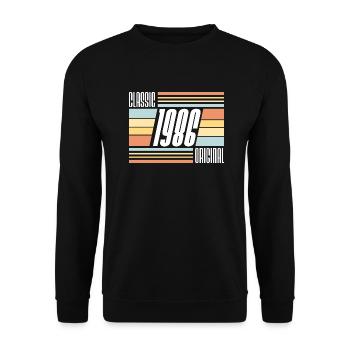 Classique 1986 Original année de naissance Vintage des années 80 - Sweat-shirt Unisexe - noir - Devant - Alina (178cm) & Michal (187cm)