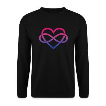 Polyamory Infinity Heart - Bi - Unisex Sweatshirt - black - Front - Alina (178cm) & Michal (187cm)
